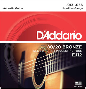 D'addario EJ12 80/20 Bronze Acoustic Guitar Strings