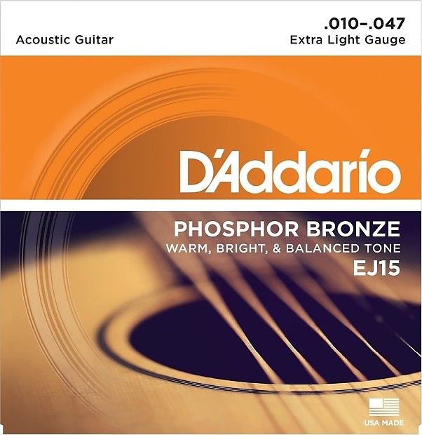 D'addario EJ15 Phosphor Bronze Acoustic Guitar Strings